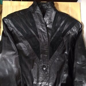 Vintage 80s Otello Pelle Leather Trenchcoat